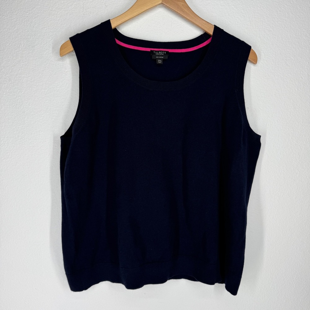Talbots Sweater Vest 2X Petite Stretch Preppy Minimalist Career Capsule Academia